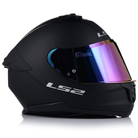 KASK MOTOCYKLOWY LS2 FF808 STREAM II CZARNY MAT MĘSKI BLENDA + TĘCZOWA SZYBA