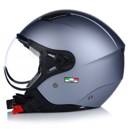 KASK MOTOCYKLOWY OTWARTY | VITO MODA | SZARY MAT SKUTER CHOPPER ECE 22.06 