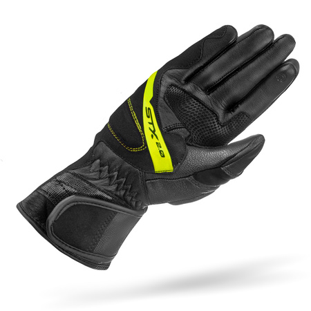 RĘKAWICE MOTOCYKLOWE | SHIMA STX 2.0 FLUO | MĘSKIE SKÓRZANE DŁUGIE + GRATIS