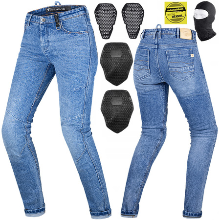 SPODNIE MOTOCYKLOWE | SHIMA DEVON | DAMSKIE JEANSY + OCHRANIACZE + GRATIS