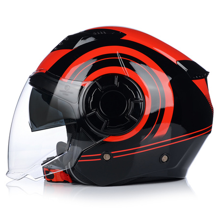 KASK MOTOCYKLOWY | VITO ISOLA JET RED | OTWARTY SKUTER CHOPPER + BLENDA
