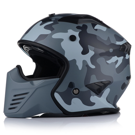 KASK MOTOCYKLOWY OTWARTY VITO BRUZANO ODPINANA SZCZĘKA  + DASZEK + SZYBA