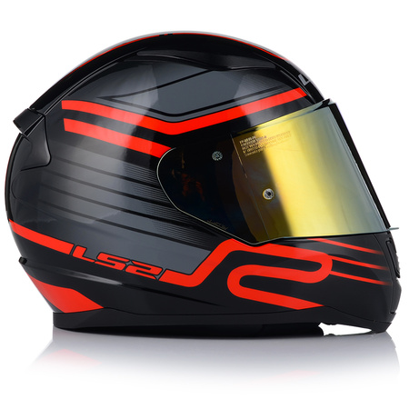 KASK MOTOCYKLOWY LS2 FF353 RAPID II CIRCUIT ECE 22.06 + ZŁOTA SZYBA