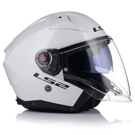 OTWARTY KASK MOTOCYKLOWY LS2 OF603 BIAŁY POŁYSK + PINLOCK ANTYPARA + BLENDA