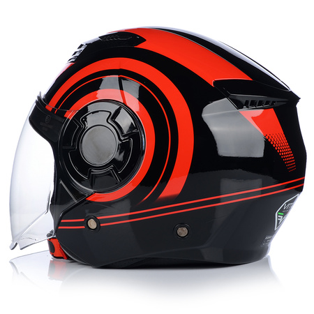 KASK MOTOCYKLOWY | VITO ISOLA JET RED | OTWARTY SKUTER CHOPPER + BLENDA
