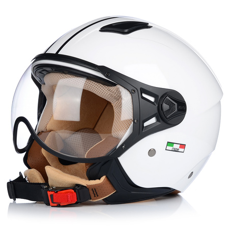 KASK MOTOCYKLOWY OTWARTY | VITO MODA BIAŁY | SKUTER CHOPPER ECE 22.06 LEKKI
