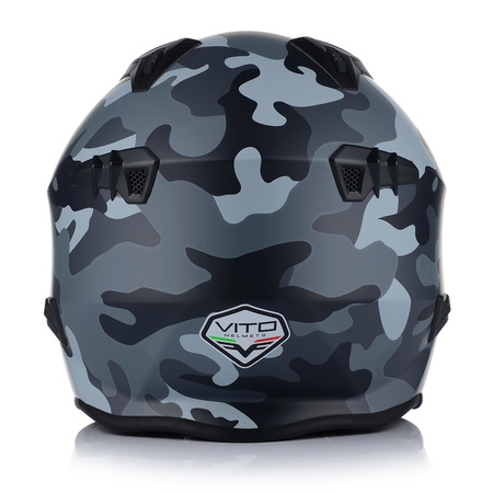 KASK MOTOCYKLOWY OTWARTY | VITO BRUZANO MATT | ODPINANA SZCZĘKA  + 2x SZYBA