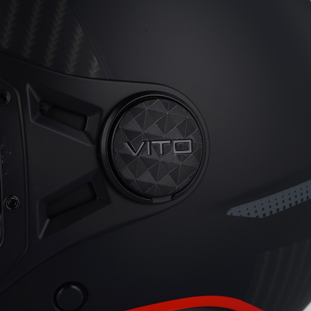 KASK MOTOCYKLOWY OTWARTY VITO LAVORI BLACK/RED XXL