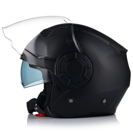 KASK MOTOCYKLOWY | VITO ISOLA | OTWARTY CZARNY MATT SKUTER CHOPPER + BLENDA