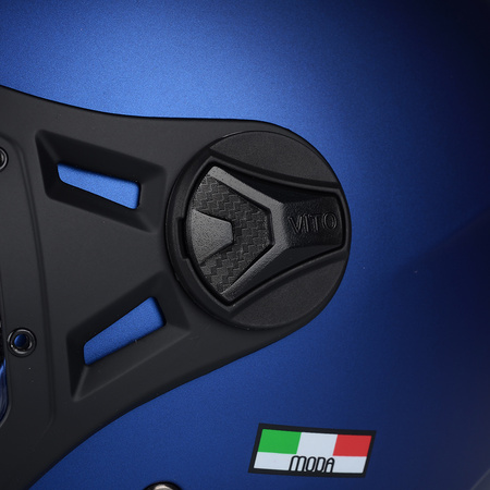 KASK MOTOCYKLOWY OTWARTY | VITO MODA RETRO BLUE | SKUTER CHOPPER ECE 22.06