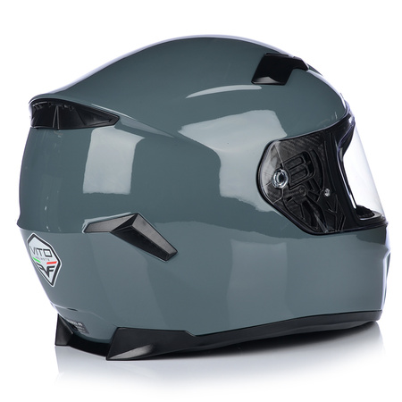 KASK MOTOCYKLOWY | VITO DUOMO | SZARY POŁYSK + INTERKOM 1ST BLUETOOTH
