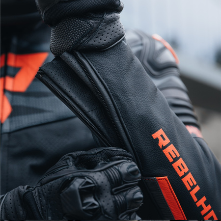 KURTKA MOTOCYKLOWA | REBELHORN VANDAL BLACK/RED | MĘSKA SKÓRZANA + GRATISY