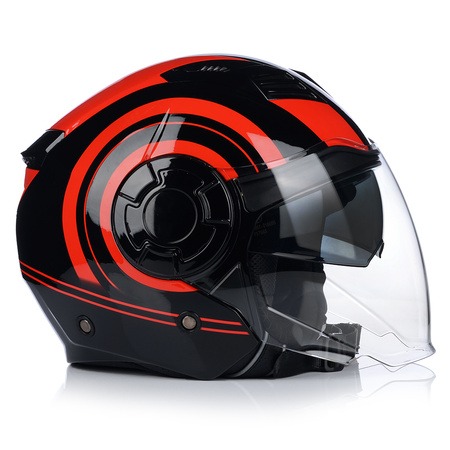 KASK MOTOCYKLOWY | VITO ISOLA JET RED | OTWARTY SKUTER CHOPPER + BLENDA