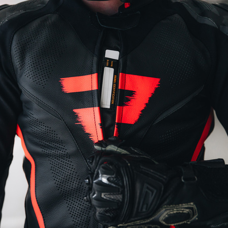 KURTKA MOTOCYKLOWA | REBELHORN REBEL BLK/RED | MĘSKA SKÓRZANA GARB + GRATISY