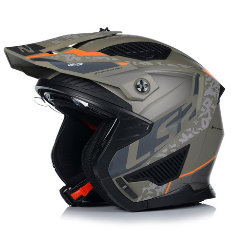 KASK MOTOCYKLOWY 4w1 LS2 OF606 DEVOR ODPINANA SZCZĘKA + DASZEK + 2x SZYBA