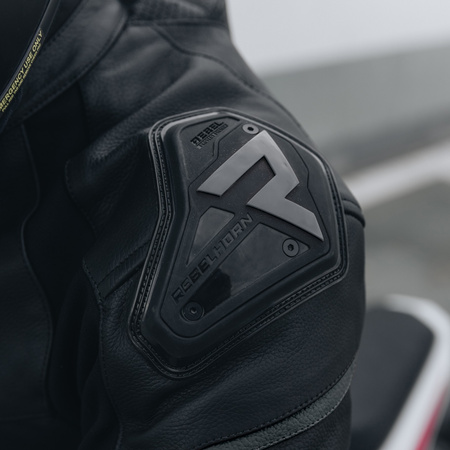 KURTKA MOTOCYKLOWA | REBELHORN FIGHTER BLACK | MĘSKA SKÓRZANA SPORT + GRATIS