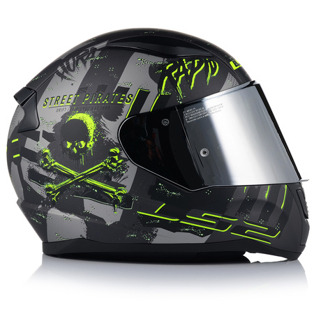 KASK MOTOCYKLOWY LS2 FF353 RAPID II PIRATES ECE 22.06 + LUSTRZANA SZYBA