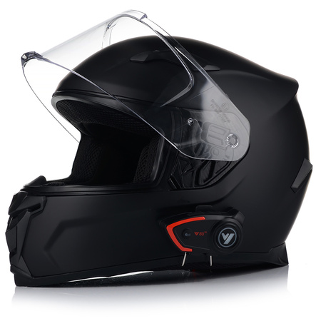 KASK MOTOCYKLOWY | VITO DUOMO | CZARNY MATT + INTERKOM VITO BLUETOOTH