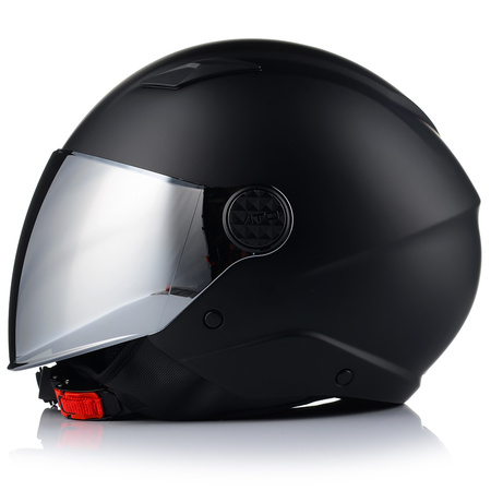 KASK MOTOCYKLOWY OTWARTY VITO UNO CZARNY MATT SKUTER CHOPPER  + 2x SZYBA