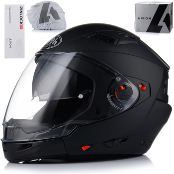 KASK MOTOCYKLOWY OTWARTY 2w1 AIROH EXECUTIVE MATT ODPINANA SZCZĘKA + BLENDA