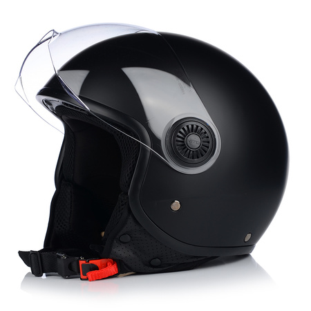 KASK MOTOCYKLOWY OTWARTY | VITO LORETO | CZARNY MAT SKUTER CHOPPER ECE 22.06