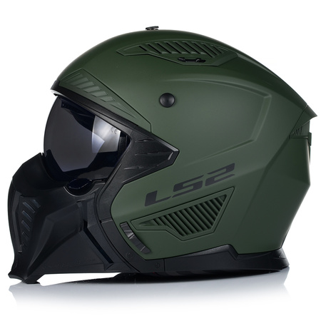 KASK MOTOCYKLOWY 4w1 LS2 OF606 MILI ODPINANA SZCZĘKA + DASZEK + 2xSZYBA