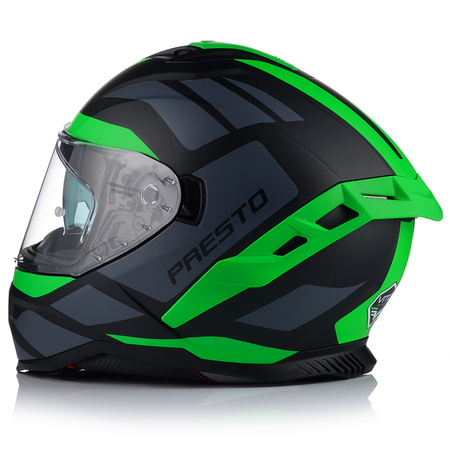KASK MOTOCYKLOWY | VITO PRESTO GREEN | MATT SYSTEM PINLOCK + BLENDA ECE 06