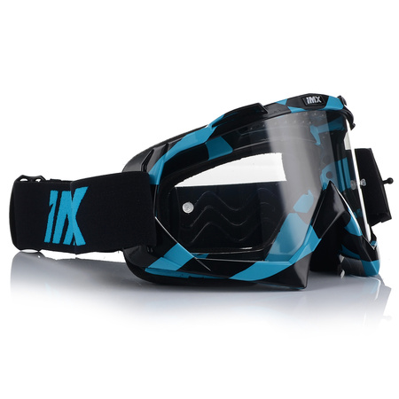 GOGLE MOTOCYKLOWE IMX MUD NIEBIESKIE ANTYPARA ANTIFOG CROSS QUAD ATV