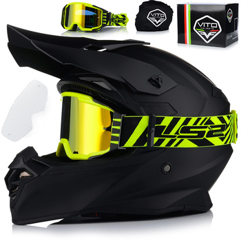 KASK MOTOCYKLOWY | VITO TIVOLI | OFF-ROAD ENDURO CROSS QUAD ATV + GOGLE LS2