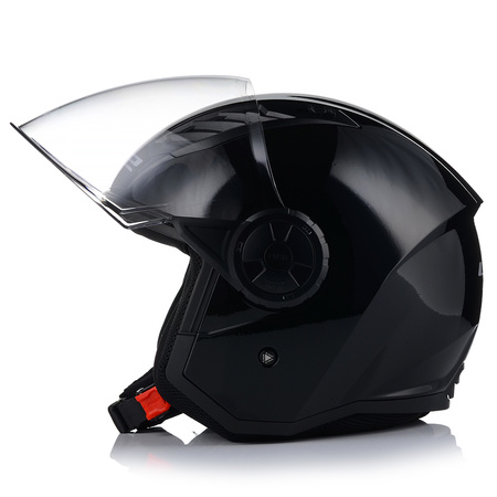 OTWARTY KASK MOTOCYKLOWY LS2 OF616 II CZARNY POŁYSK + INTERKOM  BLUETOOTH 3XL