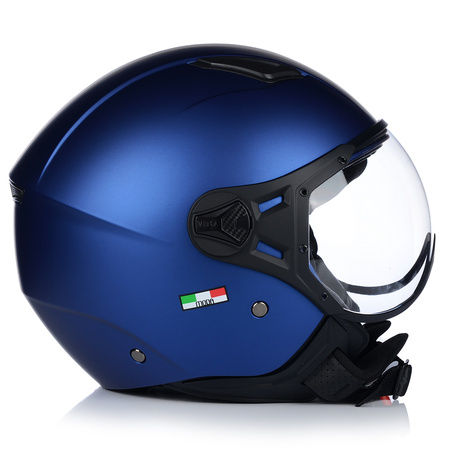 KASK MOTOCYKLOWY OTWARTY | VITO MODA RETRO BLUE | SKUTER CHOPPER ECE 22.06