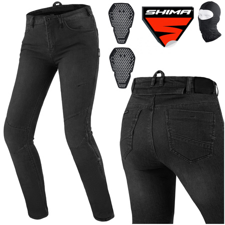 SPODNIE MOTOCYKLOWE | SHIMA METRO LADY BLACK | DAMSKIE JEANSY + GRATIS 34/30