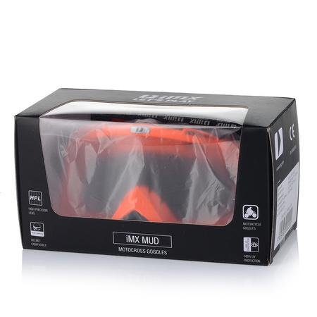 GOGLE MOTOCYKLOWE IMX MUD POMARAŃCZOWE CROSS QUAD ATV ENDURO WYMIENNA SZYBA