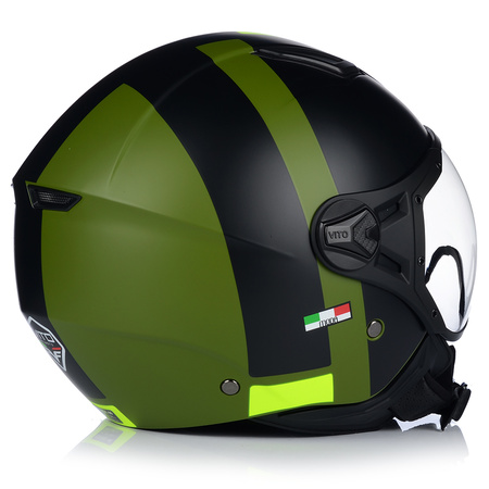 KASK MOTOCYKLOWY OTWARTY | VITO MODA RETRO MAT | SKUTER CHOPPER ECE 22.06
