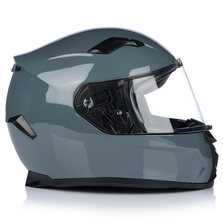 KASK MOTOCYKLOWY | VITO DUOMO | SZARY POŁYSK + INTERKOM 1ST BLUETOOTH