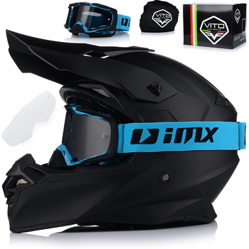 KASK MOTOCYKLOWY | VITO TIVOLI + GOGLE IMX | OFF-ROAD ENDURO CROSS QUAD