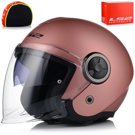 OTWARTY KASK MOTOCYKLOWY LS2 OF620 DAMSKI RÓŻOWY ŚLICZNY 22.06 + BLENDA