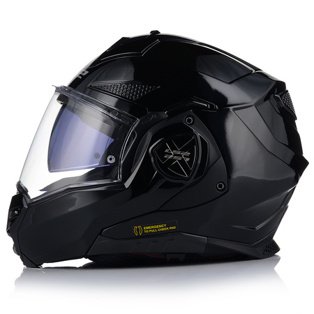 KASK MOTOCYKLOWY LS2 FF901 ADVANT CZARNY POŁYSK + INTERKOM VITO BLUETOOTH