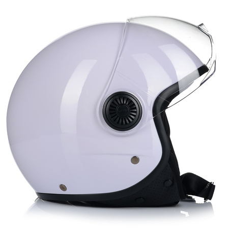 KASK MOTOCYKLOWY OTWARTY | VITO LORETO | BIAŁY POŁYSK SKUTER CHOPPER ECE 22.06