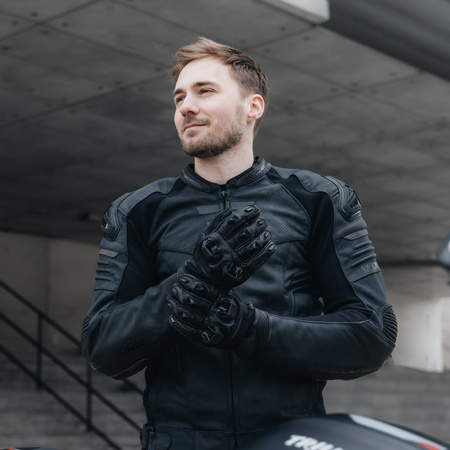 KURTKA MOTOCYKLOWA | REBELHORN VANDAL BLACK | MĘSKA SKÓRZANA + GRATISY
