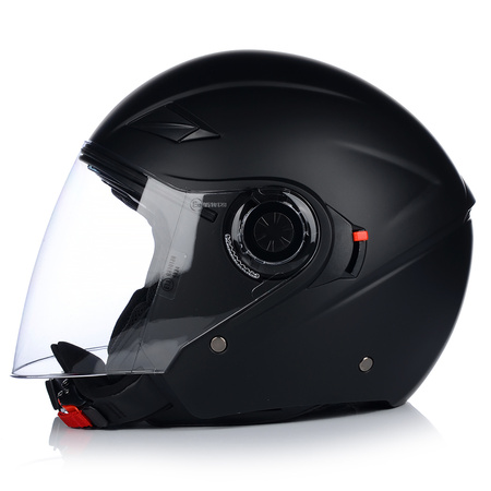 KASK MOTOCYKLOWY OTWARTY | VITO AMARO BLACK | MATOWY SKUTER CHOPPER +BLENDA 