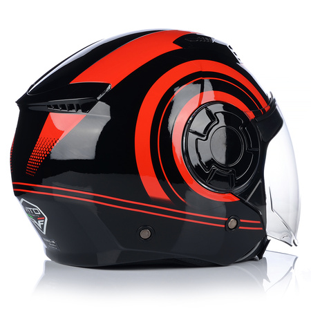 KASK MOTOCYKLOWY | VITO ISOLA JET RED | OTWARTY SKUTER CHOPPER + BLENDA