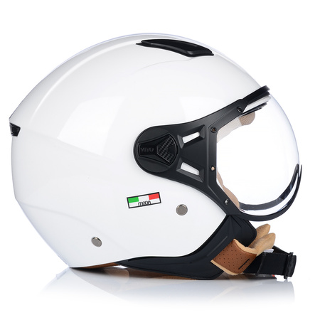 KASK MOTOCYKLOWY OTWARTY | VITO MODA BIAŁY | SKUTER CHOPPER ECE 22.06 LEKKI