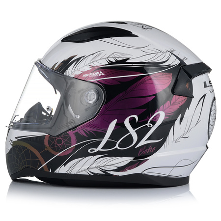 KASK MOTOCYKLOWY LS2 FF353 RAPID II BOHO DAMSKI 22.06 + TĘCZOWA SZYBA