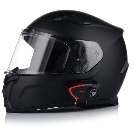 KASK MOTOCYKLOWY | VITO DUOMO | CZARNY MATT + INTERKOM VITO BLUETOOTH