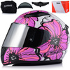 KASK MOTOCYKLOWY LS2 FF353 RAPID II POPPIES DAMSKI RÓŻOWY  + LUSTRZANA SZYBA