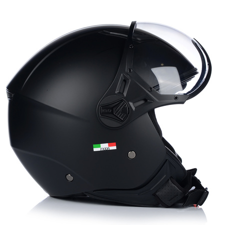 KASK MOTOCYKLOWY OTWARTY | VITO MODA MATT BLACK | SKUTER CHOPPER ECE 22.06 2XL