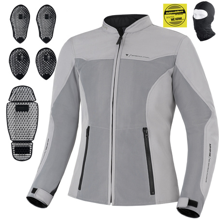 KURTKA MOTOCYKLOWA | SHIMA OPENAIR LADY GREY | DAMSKA LETNIA MESH + GRATIS