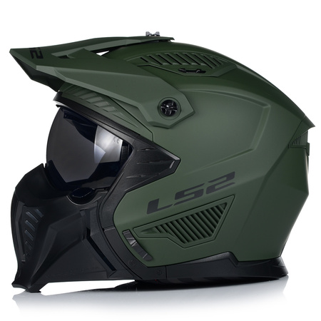 KASK MOTOCYKLOWY 4w1 LS2 OF606 MILI ODPINANA SZCZĘKA + DASZEK + 2xSZYBA