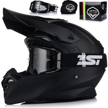 KASK MOTOCYKLOWY | VITO TIVOLI | OFF-ROAD ENDURO CROSS QUAD ATV + GOGLE 1ST